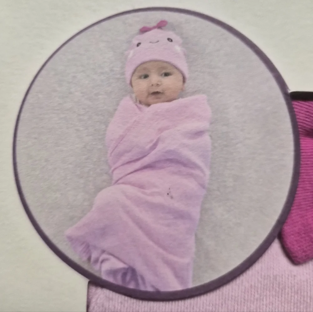 Muslin Swaddle & Beanie Set -Pink- Parents Choice -100 Cotton -40inx40in-
